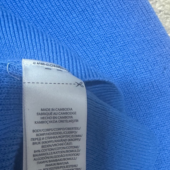 Polo by Ralph Lauren Bright Blue V-Neck Polo Sweater with Red Pony - Picture 3 of 3